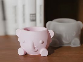 Molde silicona maceta elefante chico 